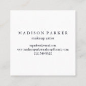 Moderne Elegante Champagne Glitter Beauty Stylist Vierkante Visitekaartje (Achterkant)