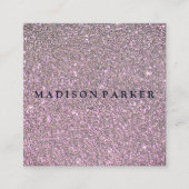 Moderne Elegante Champagne Glitter Beauty Stylist Vierkante Visitekaartje (Voorkant)
