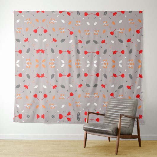 Moderne Elegante Chic Bloem Wandkleed (In Situ (horizontaal))
