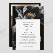 Moderne Elegante Chic Bloemen Foto QR Code Huwelij Kaart (Voorkant / Achterkant)