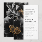 Moderne Elegante Chic Bloemen Fotobruiloft Kaart (Voorkant / Achterkant)