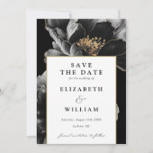 Moderne Elegante Chic Bloemen Fotobruiloft Save The Date (Voorkant)