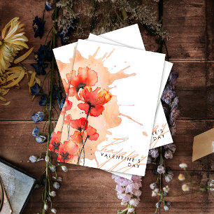 Moderne Elegante Chic Bloemen Valentijn kaart