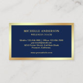 Moderne elegante Chic Blue Gold Folie Butterfly Visitekaartje (Achterkant)