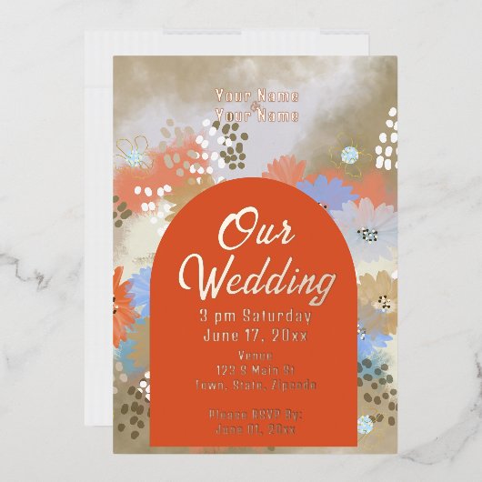 Moderne Elegante Chic Folie Uitnodiging (Envelop)