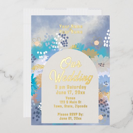 Moderne Elegante Chic Folie Uitnodiging (Envelop)