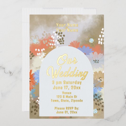 Moderne Elegante Chic Folie Uitnodiging (Envelop)