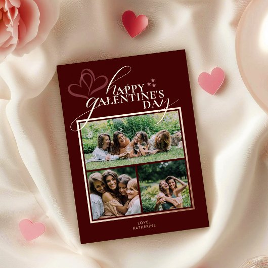 Moderne Elegante Chic Galentines Day Kaart