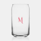 Moderne Elegante Chic Meisjesachtige Roze Script M Blikvorm Glas (Voorkant)
