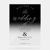 Moderne elegante Chic Ombre bruiloft welkom Acryl Bord (Voorkant)