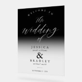 Moderne elegante Chic Ombre bruiloft welkom Acryl Bord (Hoek)