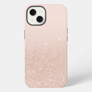 Moderne Elegante Chic Ombre Roze Gouden Glitters iPhone 13 Hoesje
