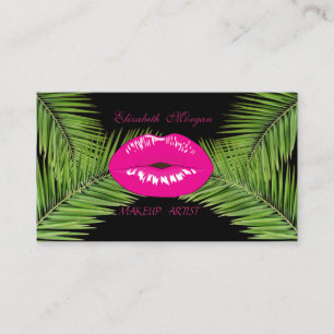Moderne Elegante Chic ,Palmbladeren,Lippen Visitekaartje