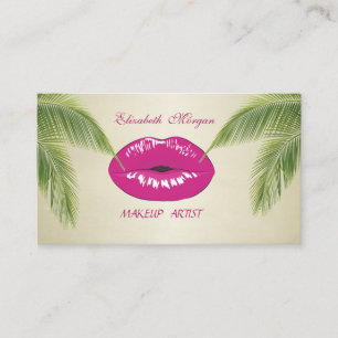 Moderne Elegante Chic ,Palmbladeren,Lippen Visitekaartje