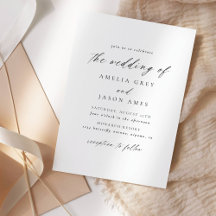 Moderne Elegante Chic Script Trouw Uitnodiging