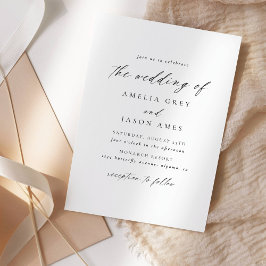 Moderne Elegante Chic Script Trouw Uitnodiging