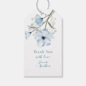 Moderne Elegante Chic Stofblauwe Huwelijk Cadeaulabel (Voorkant)