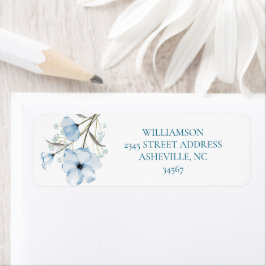 Moderne Elegante Chic Stofblauwe Huwelijk Etiket
