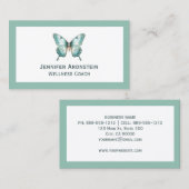 Moderne Elegante Chic Teal Vlinder Visitekaartje (Voorkant / Achterkant)