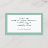 Moderne Elegante Chic Teal Vlinder Visitekaartje (Achterkant)