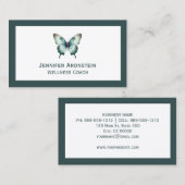 Moderne Elegante Chic Teal Vlinder Visitekaartje (Voorkant / Achterkant)