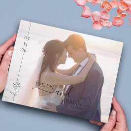 Moderne Elegante Chic Typografie Foto Bruiloft Gastenboek