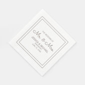 Moderne Elegante Chic Witte Bruiloft Servet (Hoek)