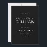 Moderne Elegante Chic Zwart-Witte Trouwdag Save The Date<br><div class="desc">Moderne trouwdag 'save the date' kaarten met een elegante chic design en minimalistische stijl in zwart-wit kleuren.</div>