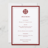 Moderne Elegante Chinese Huwelijk Champagne Rood M Kaart (Voorkant)