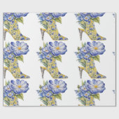 Moderne Elegante Chinoiserie Bloem Motief Hoge Hak Cadeaupapier (Vlak)