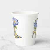 Moderne elegante Chinoiserie Floral High-Heel Papieren Bekers (Rechts)
