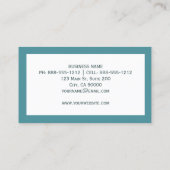 Moderne elegante chique Blauwgroen vlinder Visitekaartje (Achterkant)