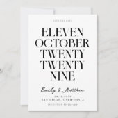 Moderne elegante chique bruiloft save the date (Voorkant)