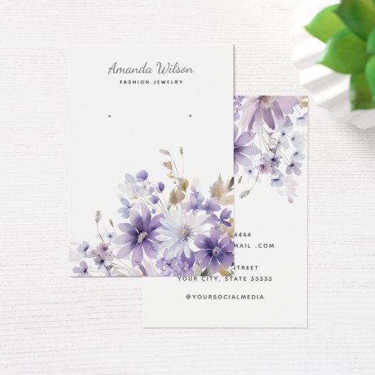 Moderne Elegante chique floral oorbel display kaar Visitekaartje (Bureau)