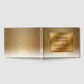 Moderne elegante chique glitter gouden bruiloft gastenboek (Volledig)