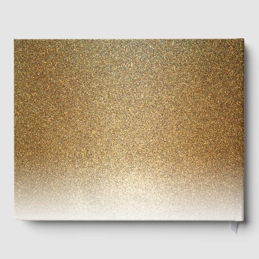 Moderne elegante chique glitter gouden bruiloft gastenboek (Achterkant)