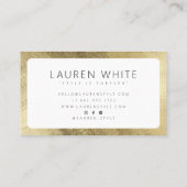 Moderne elegante chique goud wit afgeronde minimal visitekaartje (Achterkant)