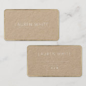 Moderne elegante chique goud wit minimalistische k visitekaartje (Voorkant / Achterkant)