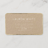 Moderne elegante chique goud wit minimalistische k visitekaartje (Achterkant)