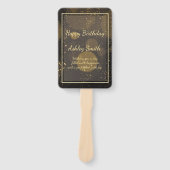 Moderne elegante chique gouden glitter handwaaier (Voorkant)