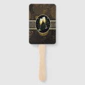 Moderne elegante chique gouden glitter handwaaier (Achterkant)