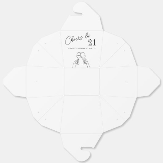 Moderne elegante chique proost op 21 verjaardagsfe bedankdoosjes (Ongevouwen)