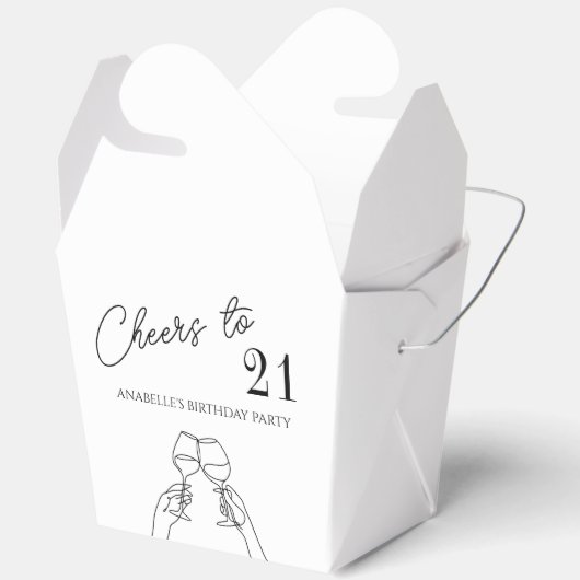 Moderne elegante chique proost op 21 verjaardagsfe bedankdoosjes (Open)