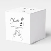 Moderne elegante chique proost op 21 verjaardagsfe bedankdoosjes (Voorkant Zijde)