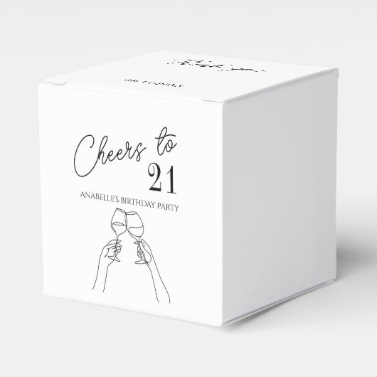Moderne elegante chique proost op 21 verjaardagsfe bedankdoosjes (Voorkant Zijde)