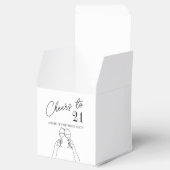 Moderne elegante chique proost op 21 verjaardagsfe bedankdoosjes (Geopend)