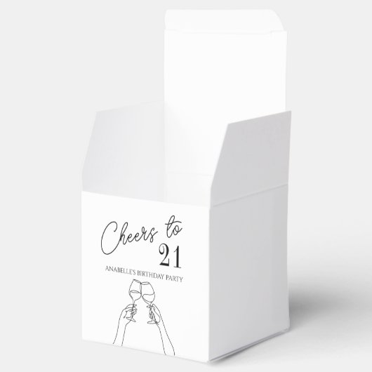 Moderne elegante chique proost op 21 verjaardagsfe bedankdoosjes (Geopend)