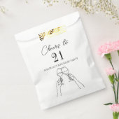 Moderne elegante chique proost op 21 verjaardagsfe bedankzakje (Gezegeld)