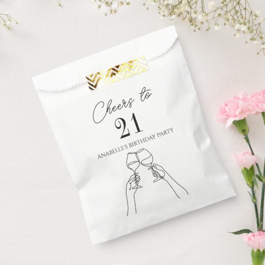 Moderne elegante chique proost op 21 verjaardagsfe bedankzakje (Gezegeld)