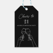 Moderne elegante chique proost op 21 verjaardagsfe cadeaulabel (Voorkant)
